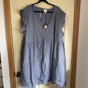 Target Knox rose plus size blue eyelet dress